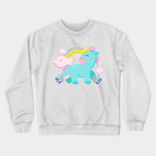 Funny Unicorn Girls Women Kids Crewneck Sweatshirt by macshoptee